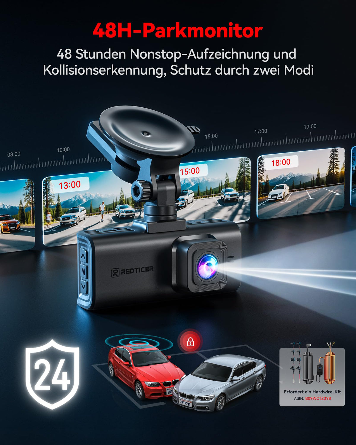 F7N Touch 4K Starvis 2 Dashcam Auto vorne hinten Sprachsteuerung für gestochen scharfe Aufnahmen