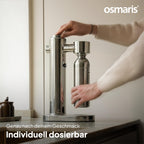 Wassersprudler Edelstahl inkl 2x 1,1 L Edelstahlflaschen geschmacksneutral 100% dicht Druckablassventil Küche
