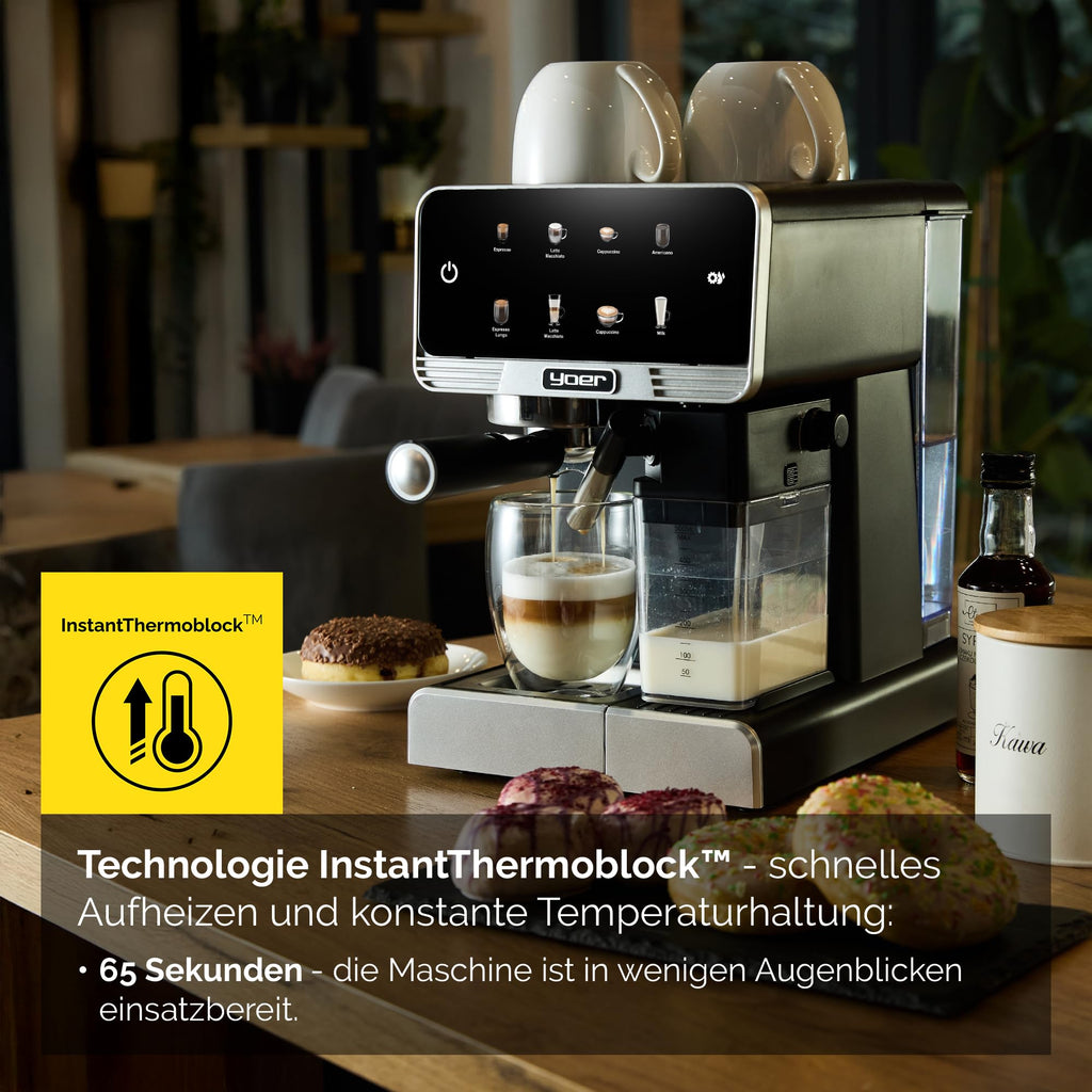 Kaffeevollautomat mit Milchsystem 8 automatische Programme für Espresso Cappuccino Latte Macchiato