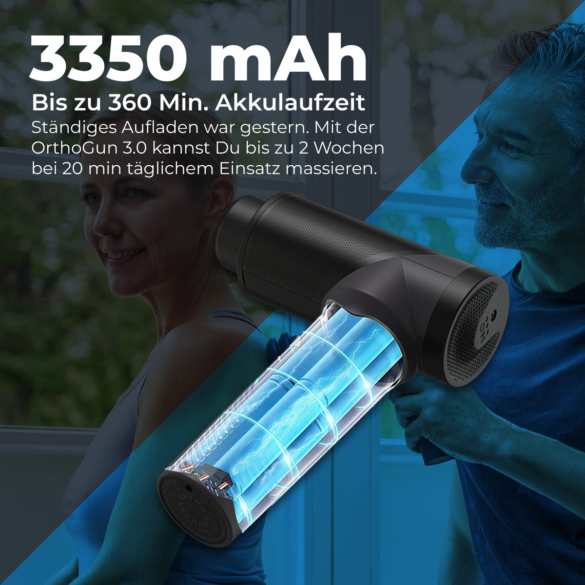 Massagepistole 3.0 mit App 7 Aufsätzen Koffer 160W 5 Intensitäten Schmerzlinderung Entspannung 360min Laufzeit