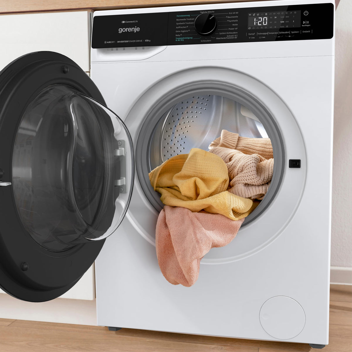 WD2PA854ADW Waschtrockner 8kg waschen 5kg trocknen 1400 U/min 16 Programme ConnectLife AirDry Energieklasse D