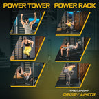 Power Tower Dip Station freistehend Kraftturm bis 300kg belastbar für Heimtraining TX-100PR