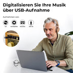 Retro Musikanlage Stereoanlage Kompaktanlage mit Plattenspieler CD und Kassette All in One Musiksystem