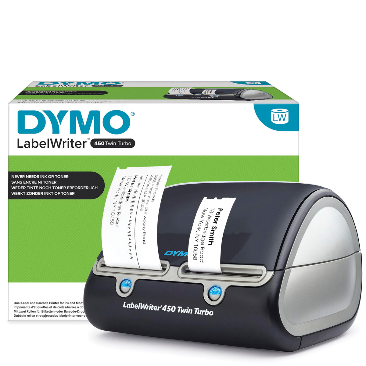 LabelWriter 450 Twin Turbo Etikettendrucker 71 pro Minute dual 300 dpi Thermodirekt USB bis 60 mm automatisch