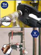 Presszange V und TH Kontur für Kupfer Edelstahl Verbund Backeneinsätze V12 V15 V18 V22 V28 TH16 TH20 TH26 TH32