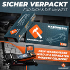 Hydraulischer Wagenheber 3T TÜV Rangierwagenheber 75 bis 505mm flach 360 Grad Rollen 2 Kolben Gummi T Griff