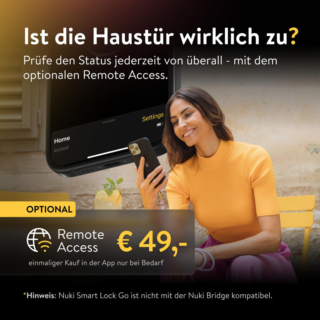 Smart Lock Go 2025 Türschloss mit Bluetooth WLAN Matter Smartphone als Schlüssel ohne Zylindertausch