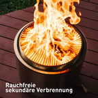 Feuerschale Bonfire 2.0 mit Standfuß raucharme Holzverbrennung Auffangschale Edelstahl 49,5 x 44,5 cm