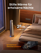 Heizlüfter energiesparend 2000W PTC Keramik 25 dB leise 120° Oszillation Thermostat 12H Timer Fernbedienung