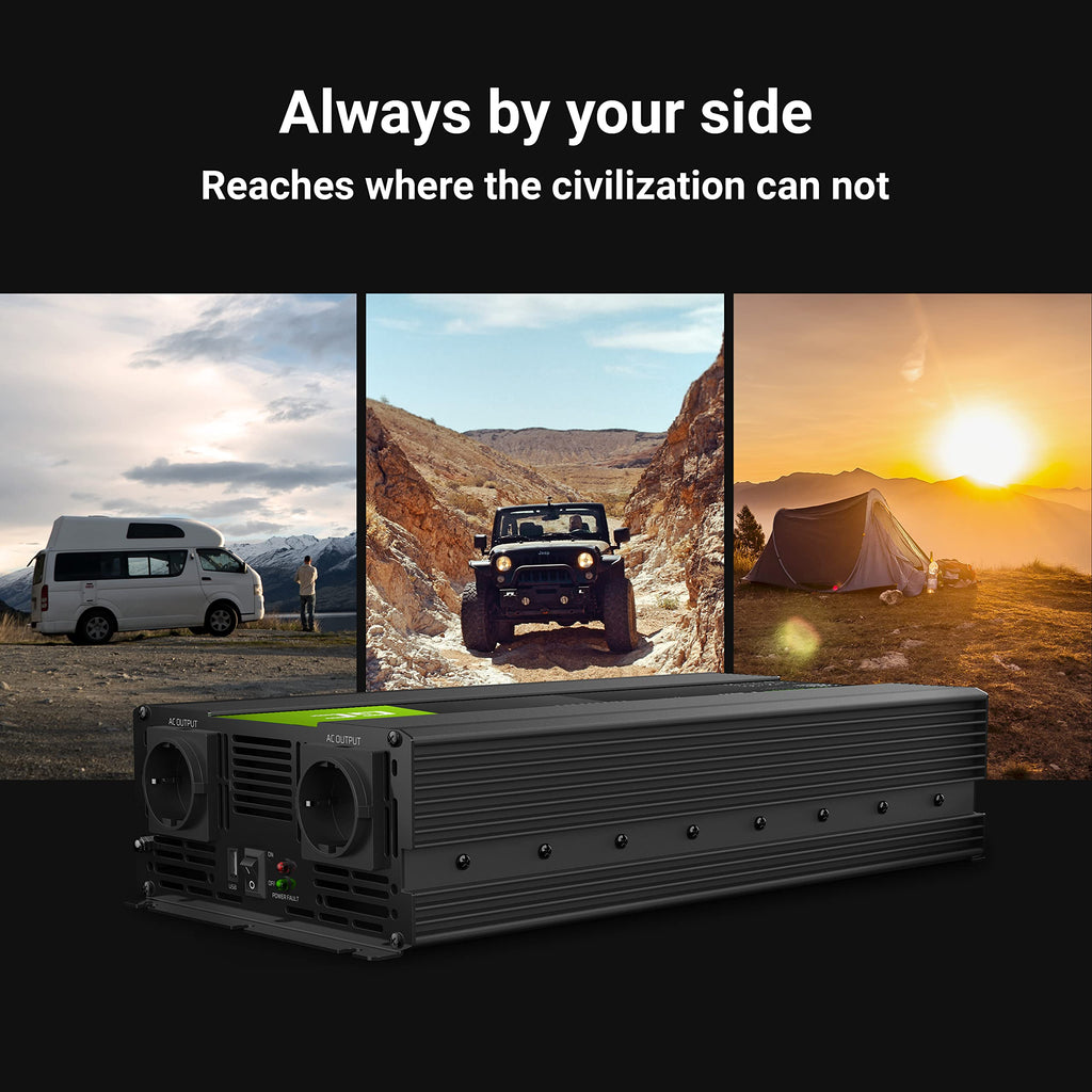 Reiner Sinus Wechselrichter 2000W 4000W 12V auf 230V Spannungswandler Konverter für Wohnwagen Auto Solar DC AC