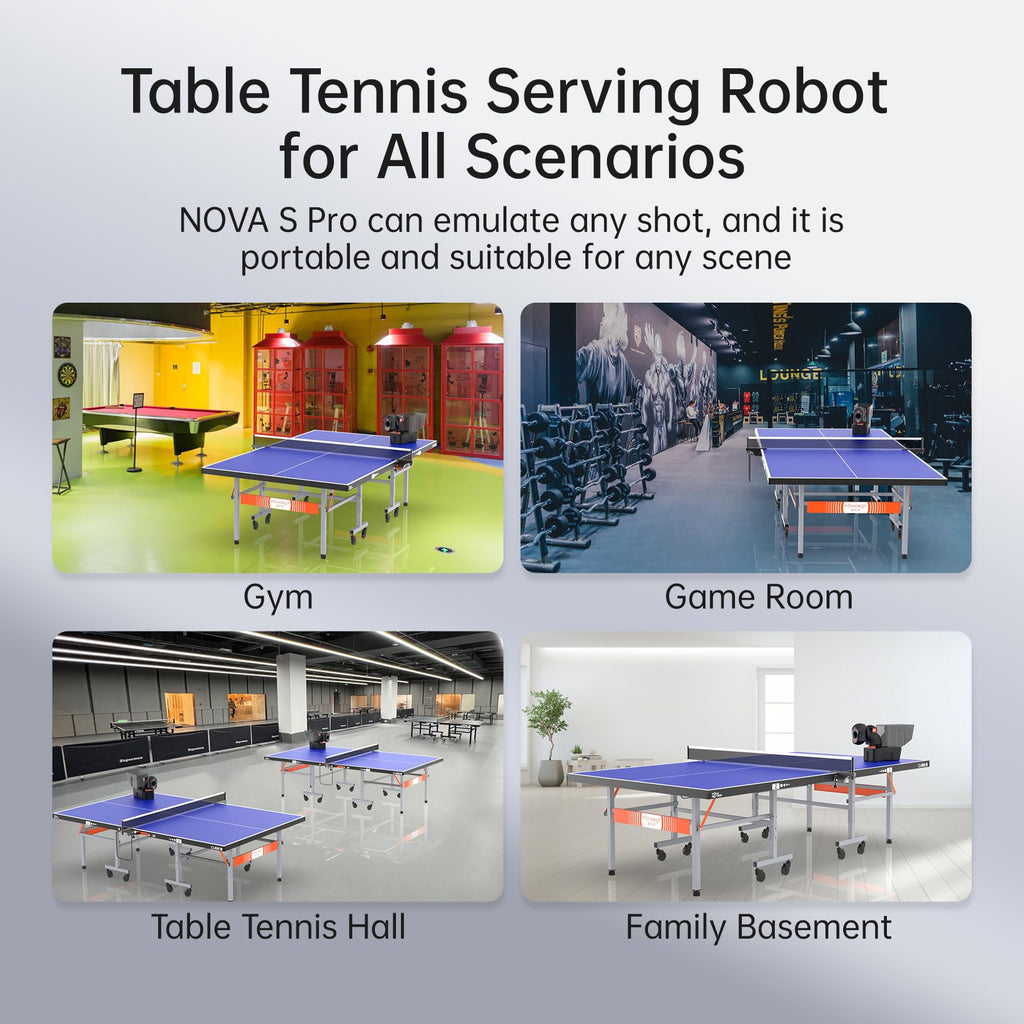 Tischtennisroboter mit Remote und App Steuerung 264 Übungen Schleudern Frequenz Balltempo Rotationsstärke