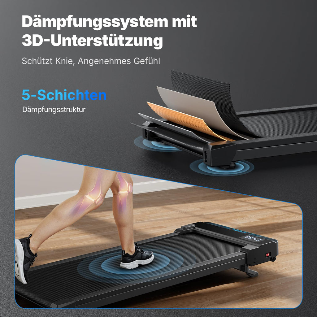 T19 Walking Pad 3 in 1 Laufband für Schreibtisch mit Fernbedienung für Homeoffice und Fitness zu Hause
