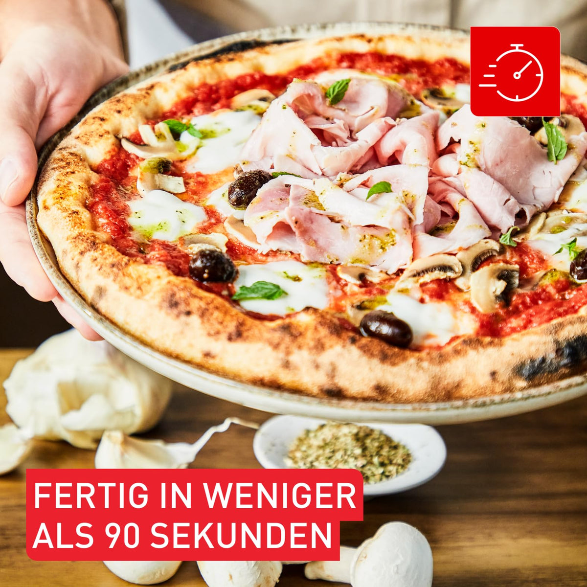 Pizza Pronto Gas Pizzaofen für den Außeneinsatz bis 400 Grad Celsius für Camping Garten Terrasse