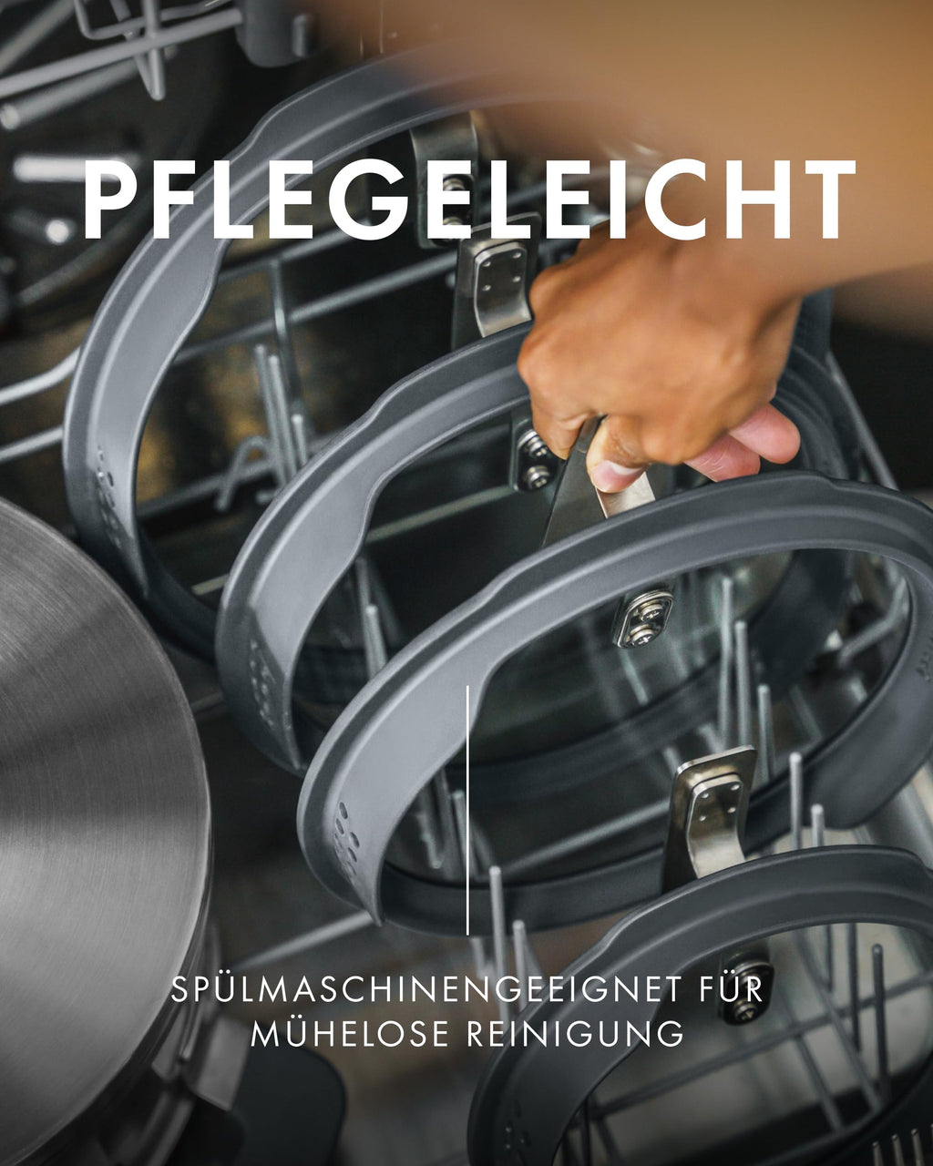 Simplify Kochtopf Set 5 teilig mit integriertem Sieb Induktionsgeeignet grau Kochgeschirr Set