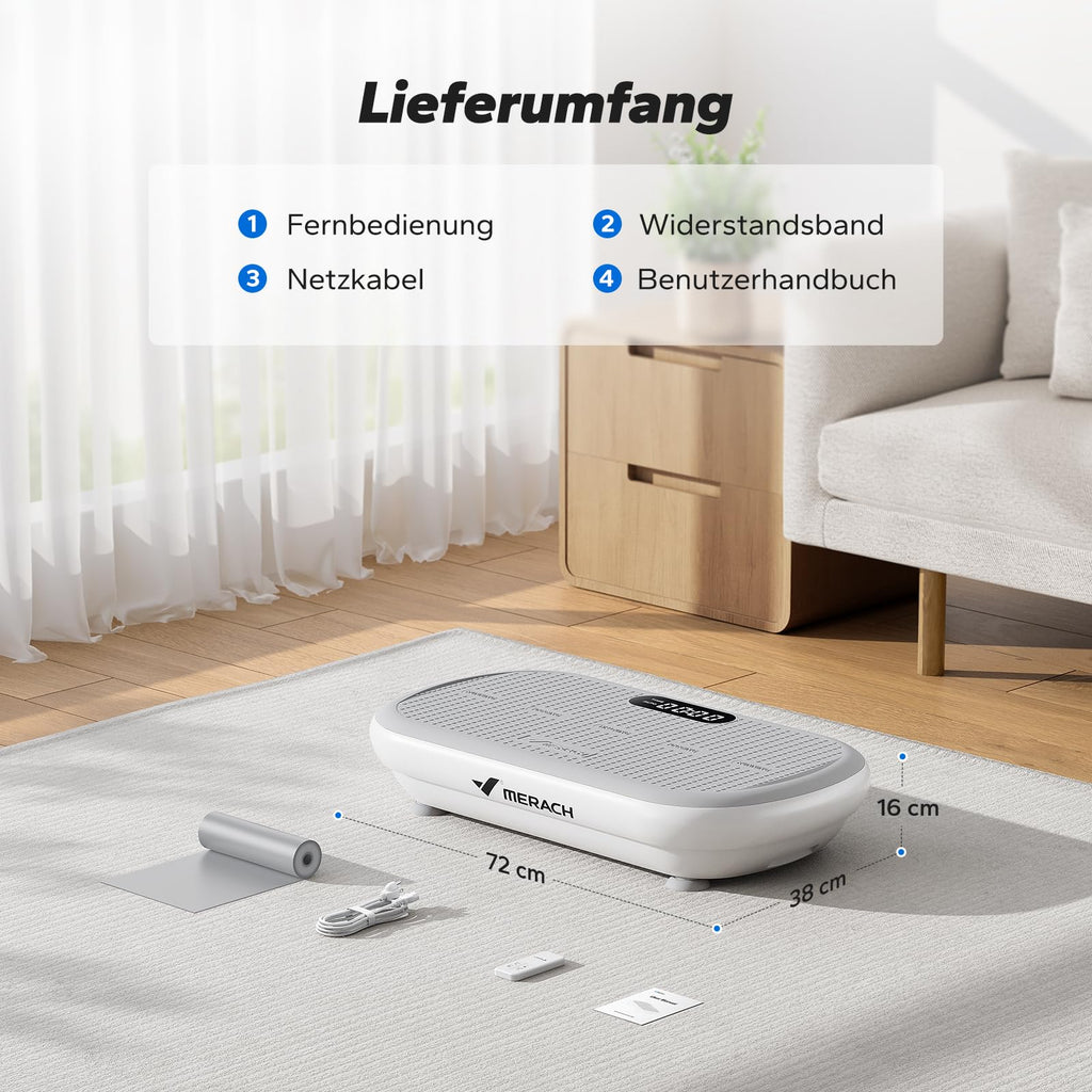 CV40 Vibrationsplatte für Ganzkörpertraining zu Hause mit 13 mm großer Amplitude und Fitnessgerät