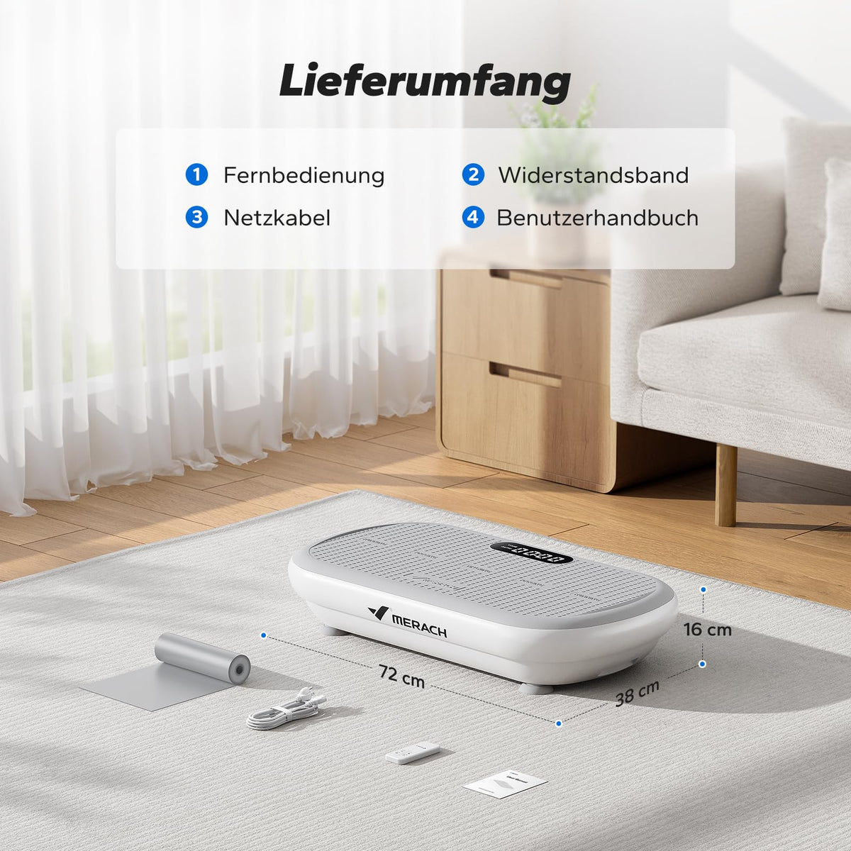 CV40 Vibrationsplatte für Ganzkörpertraining zu Hause mit 13 mm großer Amplitude und Fitnessgerät