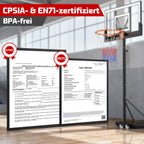 Basketballkorb Outdoor verstellbar 100 bis 305 cm mit Ständer bruchsichere Rückwand 2 wetterfeste Netze Kinder