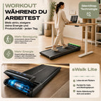 Walking Pad Laufband sWalk Lite, 6% Steigung, 6 km/h, LED, App, Fernbedienung, leise, flach, bis 150 kg