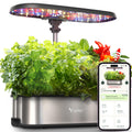 LPH-SE WiFi Hydroponik Anzuchtsystem 12 Hülsen Smart Herb Garden Kit Indoor 24W LED 5,5L Tank Pumpsystem Timer