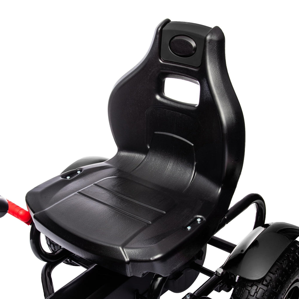 Gokart Tretauto Kinderfahrzeug mit Handbremse Pedal Gokart Schwarz