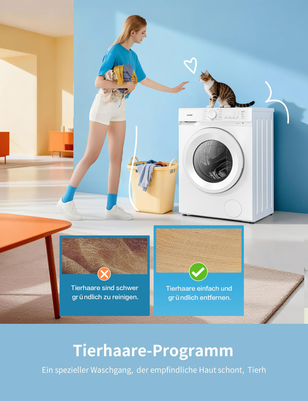 Wärmepumpentrockner 8 kg Energieklasse D Weiß CD08EHP05W Frontlader Trockner mit Wärmepumpe