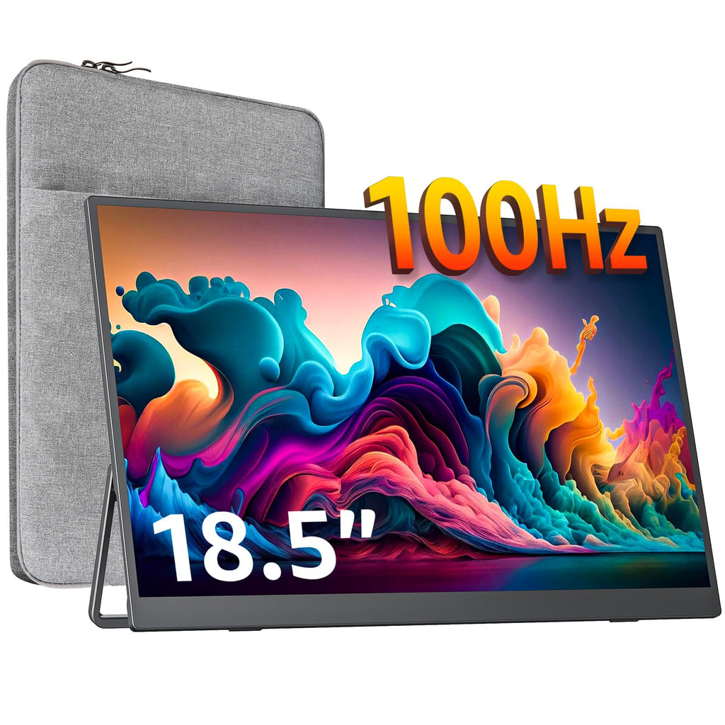 Tragbarer Monitor 18.5 Zoll 1080P FHD 120% sRGB HDMI USB-C Lautsprecher VESA Ständer für Laptop Xbox PS4 PS5