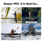 Smart Sonar Pro+ 2 Fischfinder Echolot mit Tiefenmesser und GPS Sender sowie gratis App Kajak Boot Eisangeln