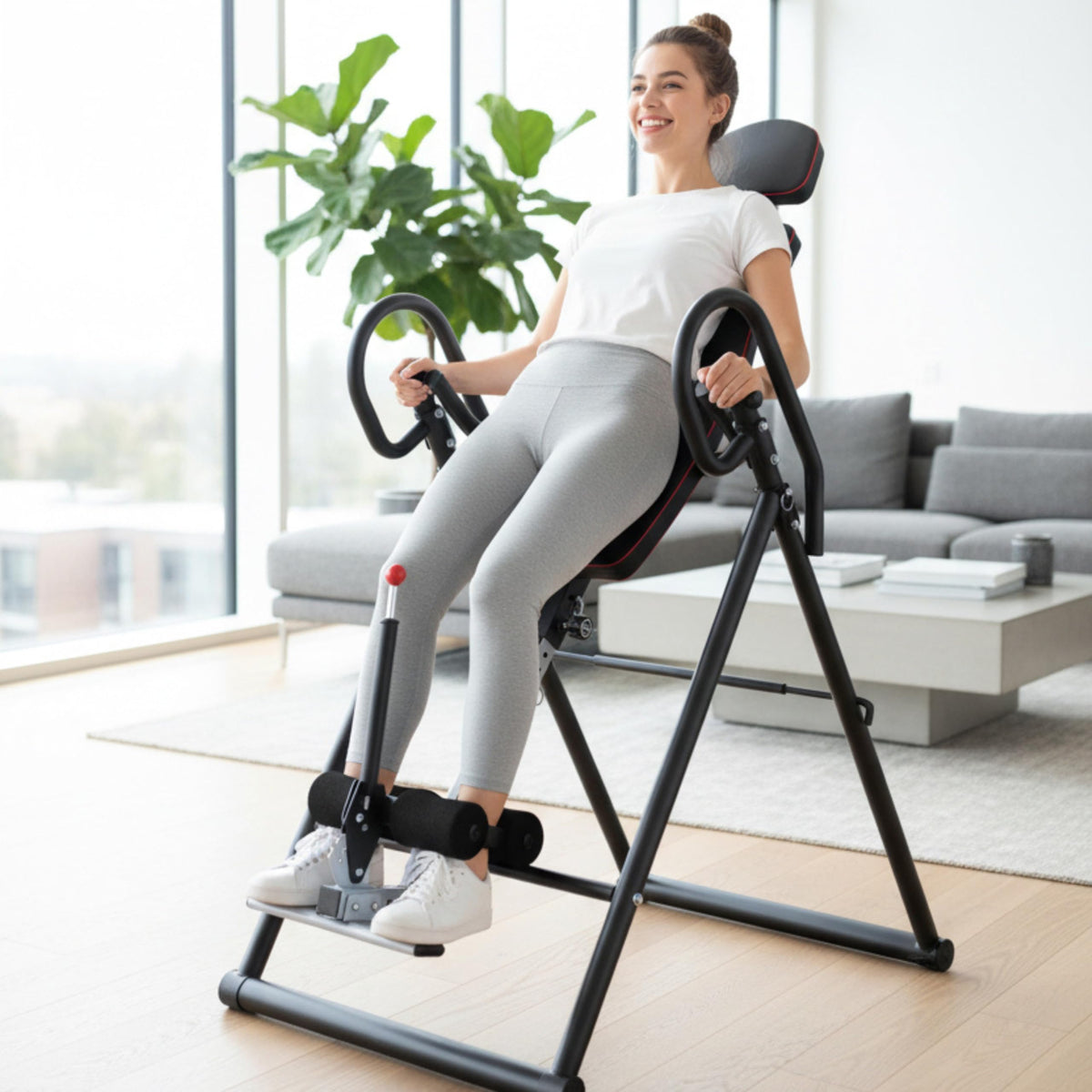 ECO Inversionstisch klappbar verstellbarer Schwerkrafttrainer Rücken 180 Grad Inversion Stahlrahmen bis 150 kg