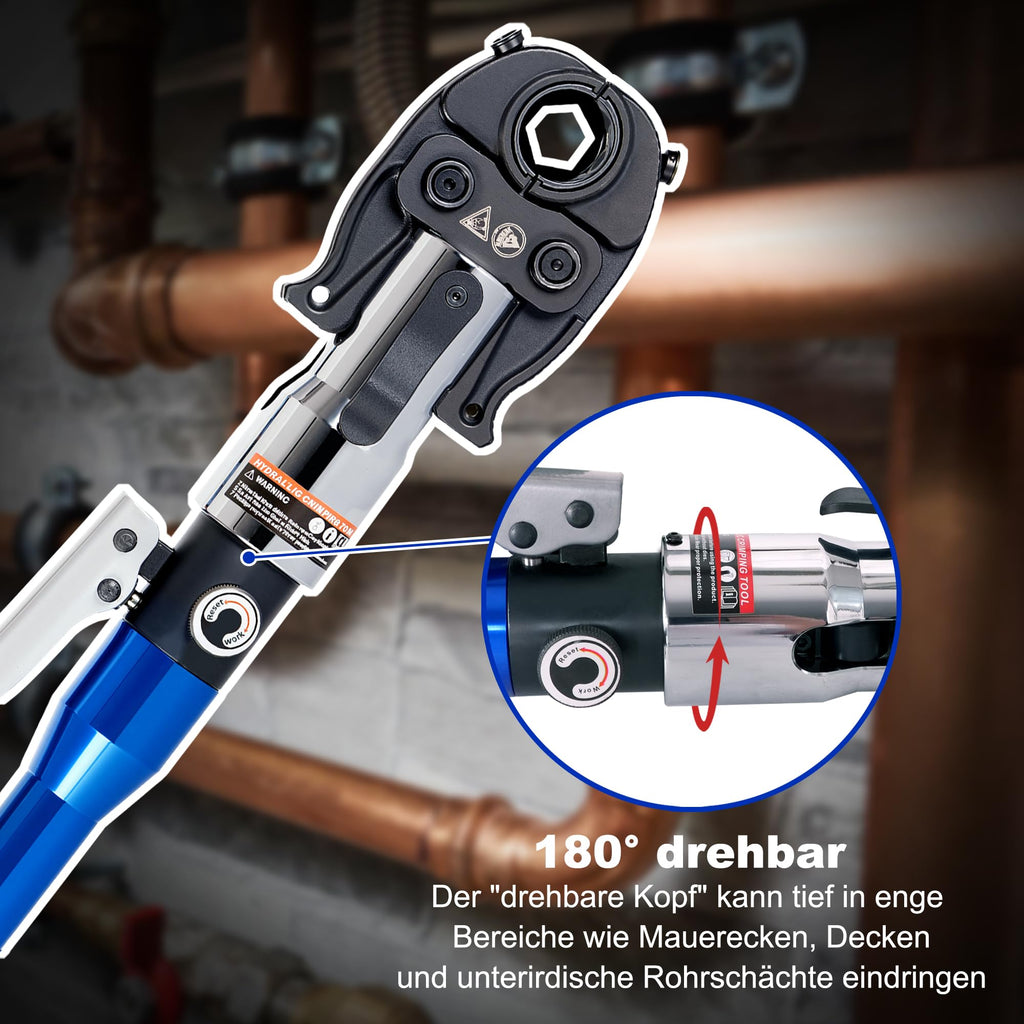 Presszange V und TH Kontur für Kupfer Edelstahl Verbund Backeneinsätze V12 V15 V18 V22 V28 TH16 TH20 TH26 TH32