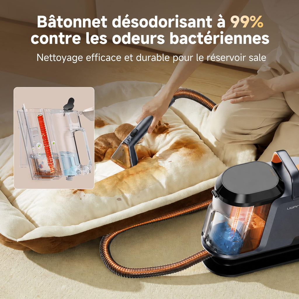 Y100Pet Polsterreiniger 22 kPa Teppichreiniger Waschsauger geräuscharm Schlauch Flecken Sofa Teppich