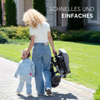 Dreirad mit Schubstange 8 in 1 ALUMA faltbares Kinderfahrzeug drehbarer Sitz 5 Punkt Gurt Alu beige
