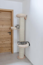 Kratzbaum Dolomit Tower für Katzen 38cm Durchmesser 187cm Höhe beige Plüsch Katzenbaum für große Katzen