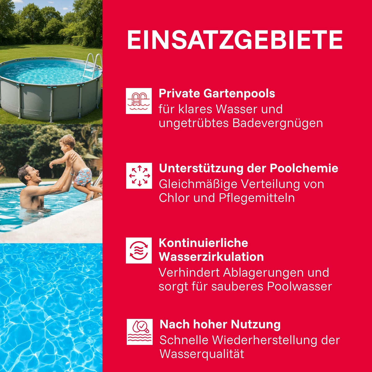 Poolpumpe mit Timer selbstansaugende Filterpumpe 10000 Liter pro Stunde für sauberes Poolwasser