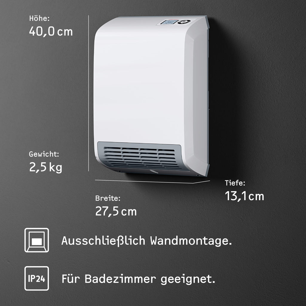 CK 20 Trend LCD Keramik Heizlüfter energiesparend für ca 25 m² TÜV Wochentimer Bad 2 kW 236653