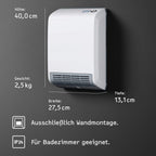 CK 20 Trend LCD Keramik Heizlüfter energiesparend für ca 25 m² TÜV Wochentimer Bad 2 kW 236653