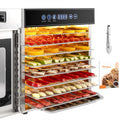 Dörrautomat Edelstahl 8 Etagen 30 bis 90 °C Timer 24 h ohne BPA für Obst Fleisch Gemüse Kräuter Rezeptheft