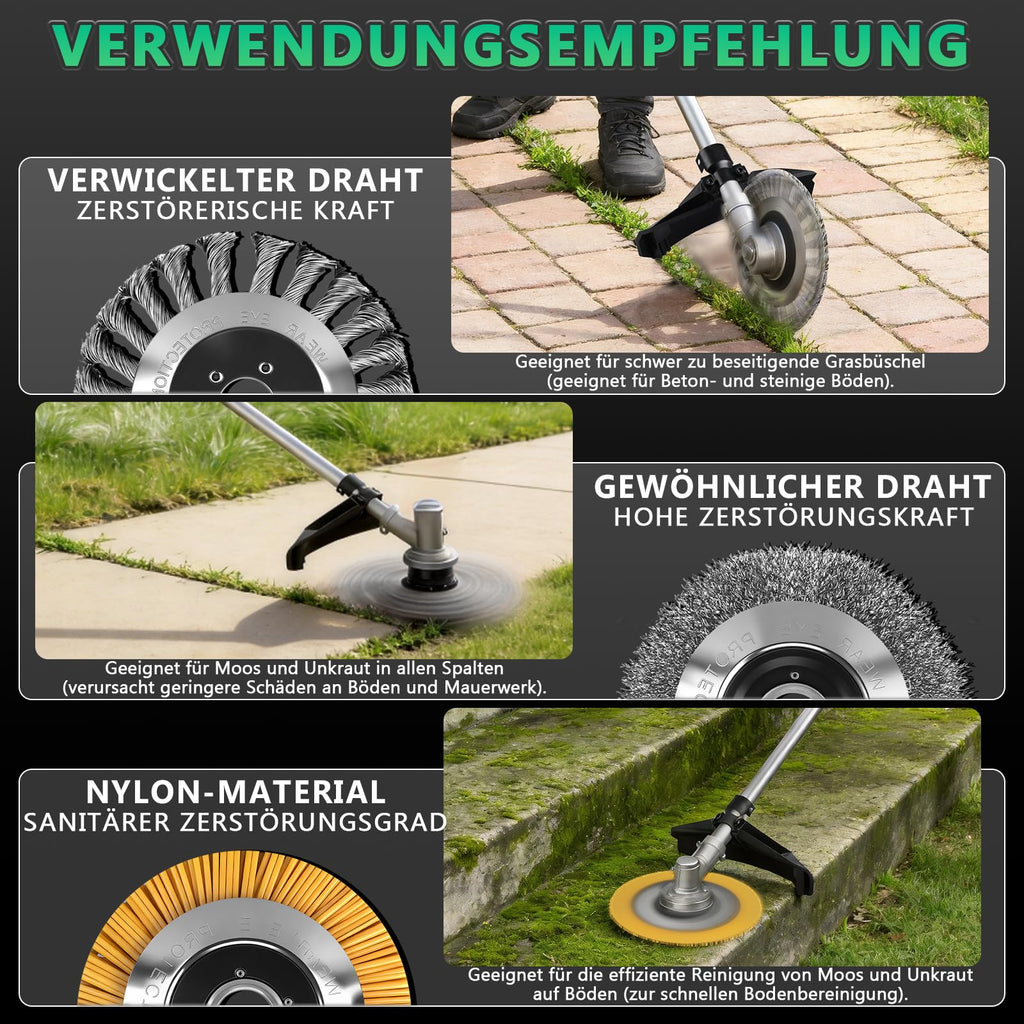 Akku Rasentrimmer 1380W Freischneider mit 2 x 4Ah Akkus für kabellose Gartenpflege und Rasenpflege