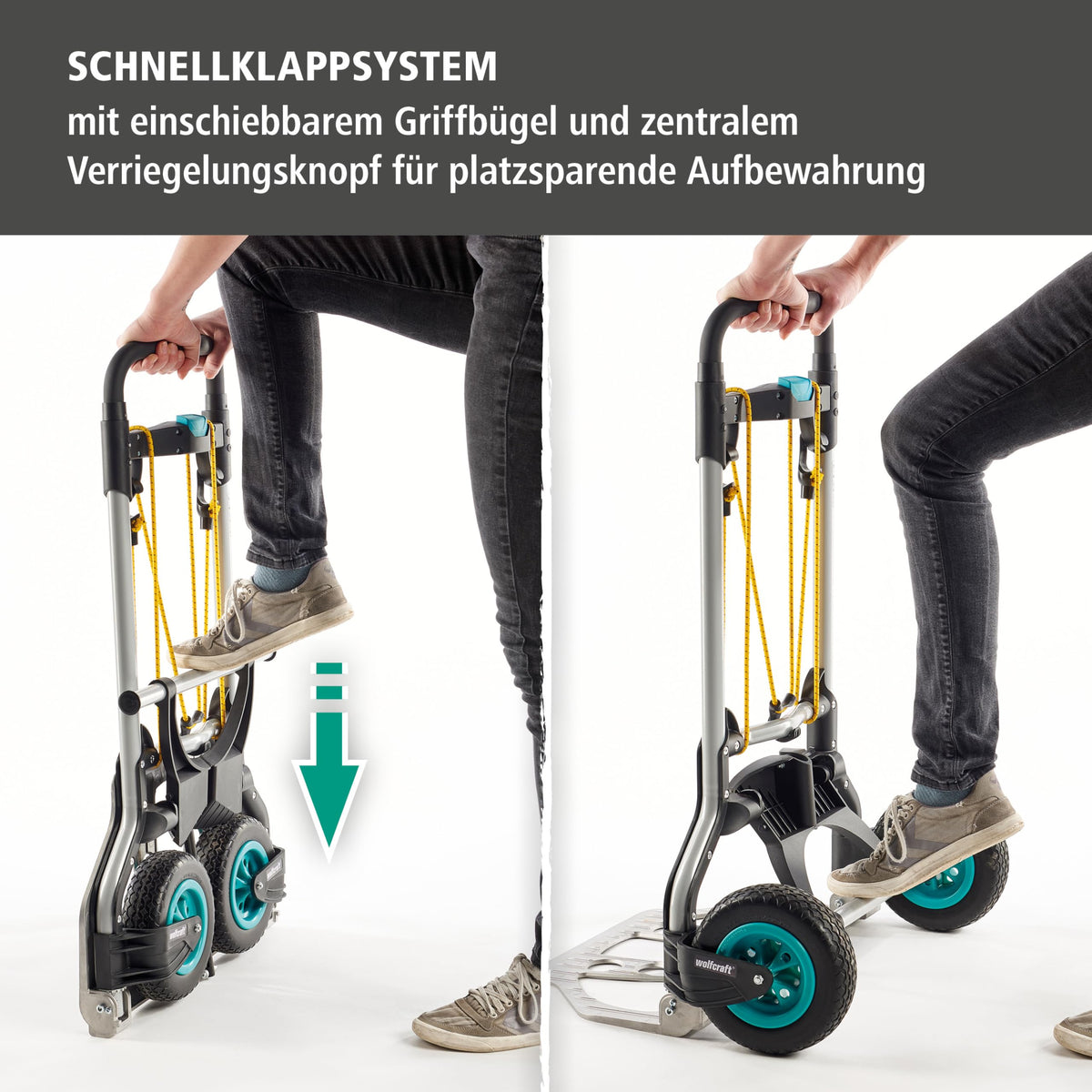 TS 850 Offroad Sackkarre für Garten Gelände und Baustelle robuste Bereifung hohe Traglast vielseitig nutzbar