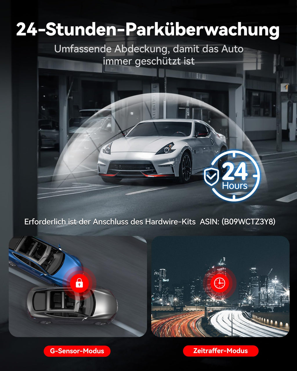 F7N Touch 4K Starvis 2 Dashcam Auto vorne hinten Sprachsteuerung für gestochen scharfe Aufnahmen