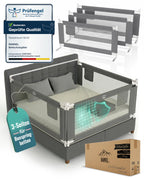 Bettgitter Rausfallschutz Boxspringbett 180x200 cm 3 Seiten Stange laborgeprüft Elternbett deutsche Anleitung