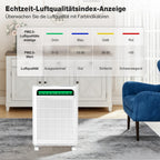 Leistungsstarker Luftreiniger für Raucher und Haustiere CADR 400m³/h bis 78m² Weiß für große Räume