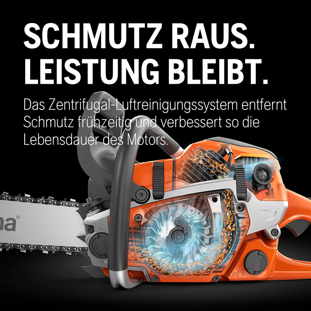 Benzinkettensäge 120 Mark II 38,2 cc X Torq Motor 14 Zoll Schiene für Garten und Forstarbeiten