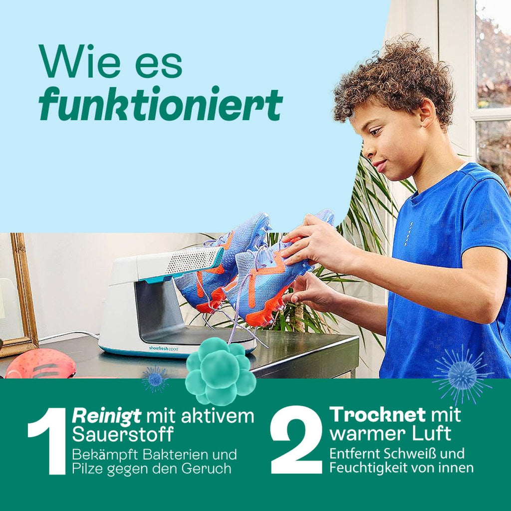 Opod elektrischer Schuhtrockner für Schuhe und Stiefel mit Erfrischungsfunktion und Geruchsneutralisierung