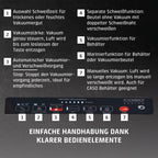 VRH 800 Advanced Pro Vakuumierer 20l/min Doppelkolbenpumpe 0,9 bar Doppelnaht 30 cm Rollenbox Cutter Edelstahl