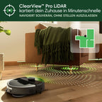 Plus 505 Combo Saugroboter, AutoWash Dock, Clearview Pro LiDAR, 7000Pa, DualClean Wischpads, Schwarz