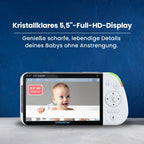 Full HD Split Screen Babyphone 2 Kameras Nachtlicht 6 Farben Geräusch Lichtmaschine 20h abhörsicher ohne WLAN