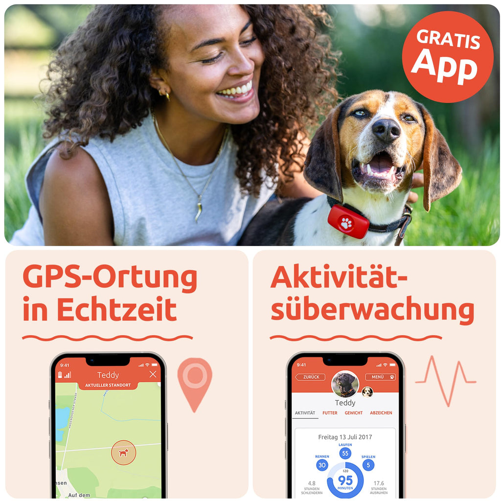 GPS Tracker für Hunde ohne Abo Hundetracker mit unbegrenzter Reichweite für die Hundeortung