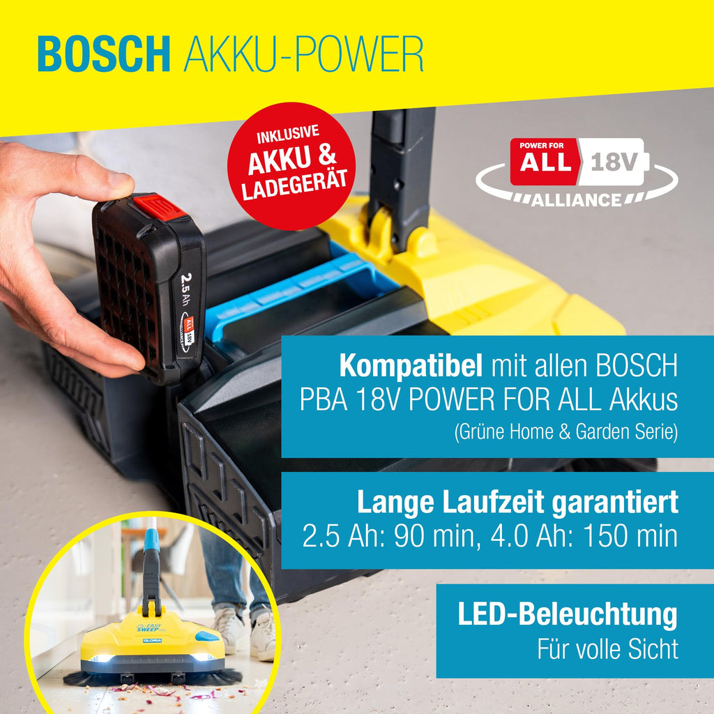 Kehrmaschine EasySweep 18V Set Akku Kehrbesen inklusive 18V Akku für effektive und einfache Reinigung
