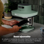 CRISPi PRO XL Glas Heißluftfritteuse 5 Funktionen Moosgrün Heißluftfritteuse mit Glasbehälter