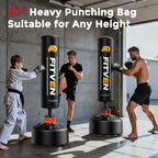 Schwerer freistehender Boxsack 100kg 180cm mit Boxhandschuhen und Saugnapf für Zuhause Erwachsene Familie